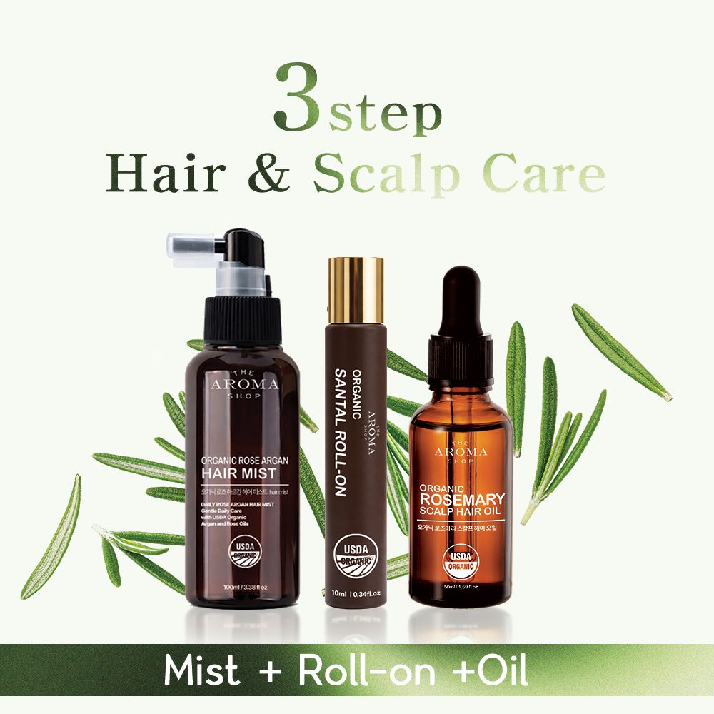 Argan Rosemary Scalp 3 Step Hair & Scalp Care — Mist + Roll-on + Oil